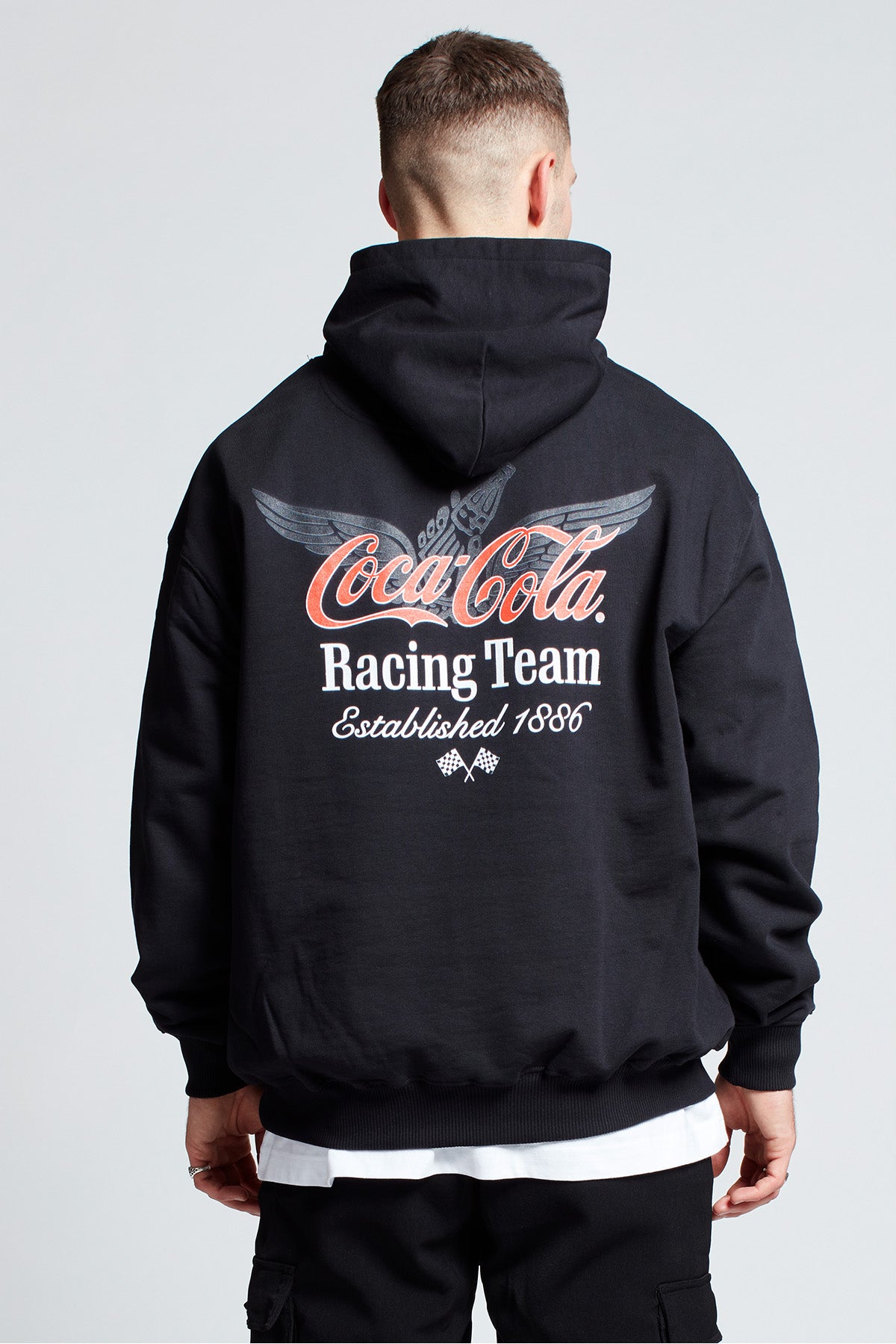 Coca Cola Racing Team Hoodie in Black Mens Saturday Society