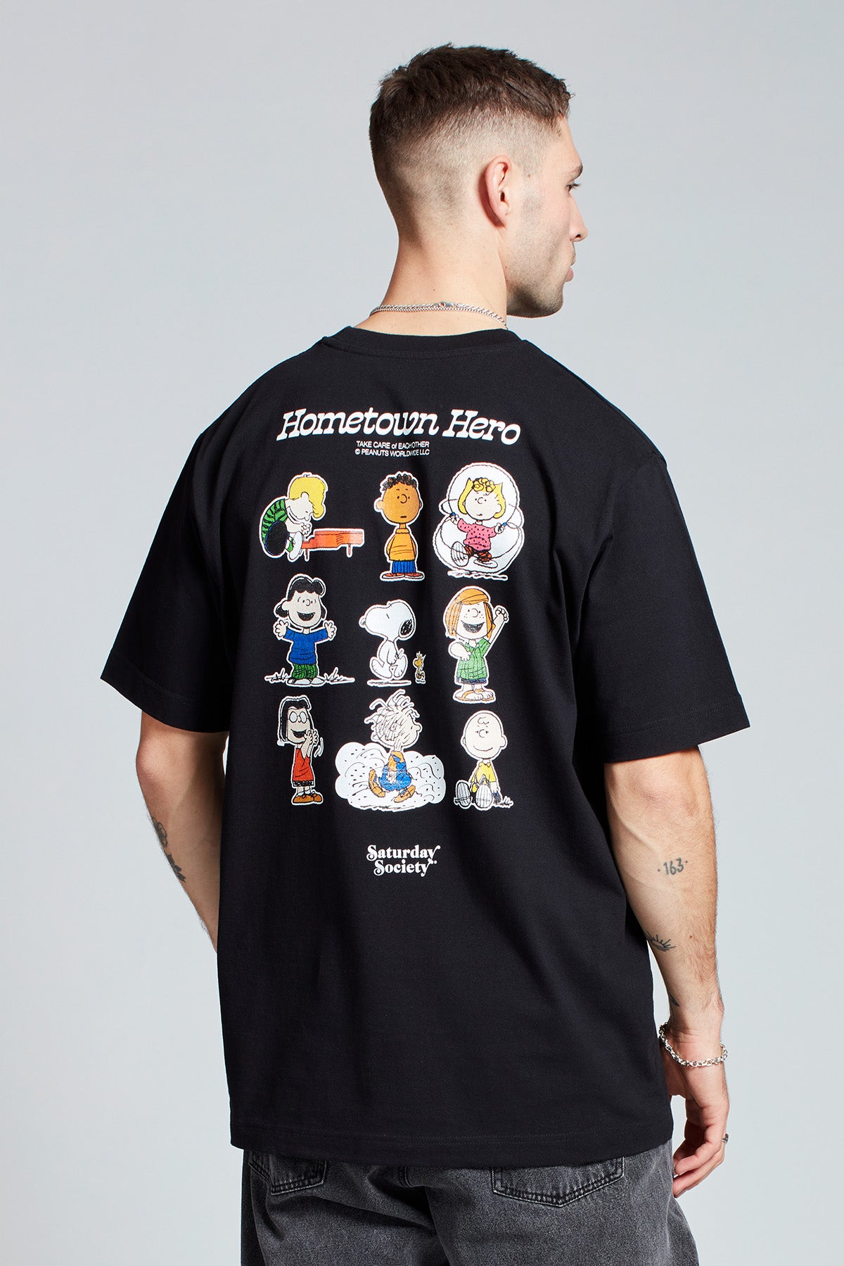 Snoopy Hometown Hero T shirt in Black