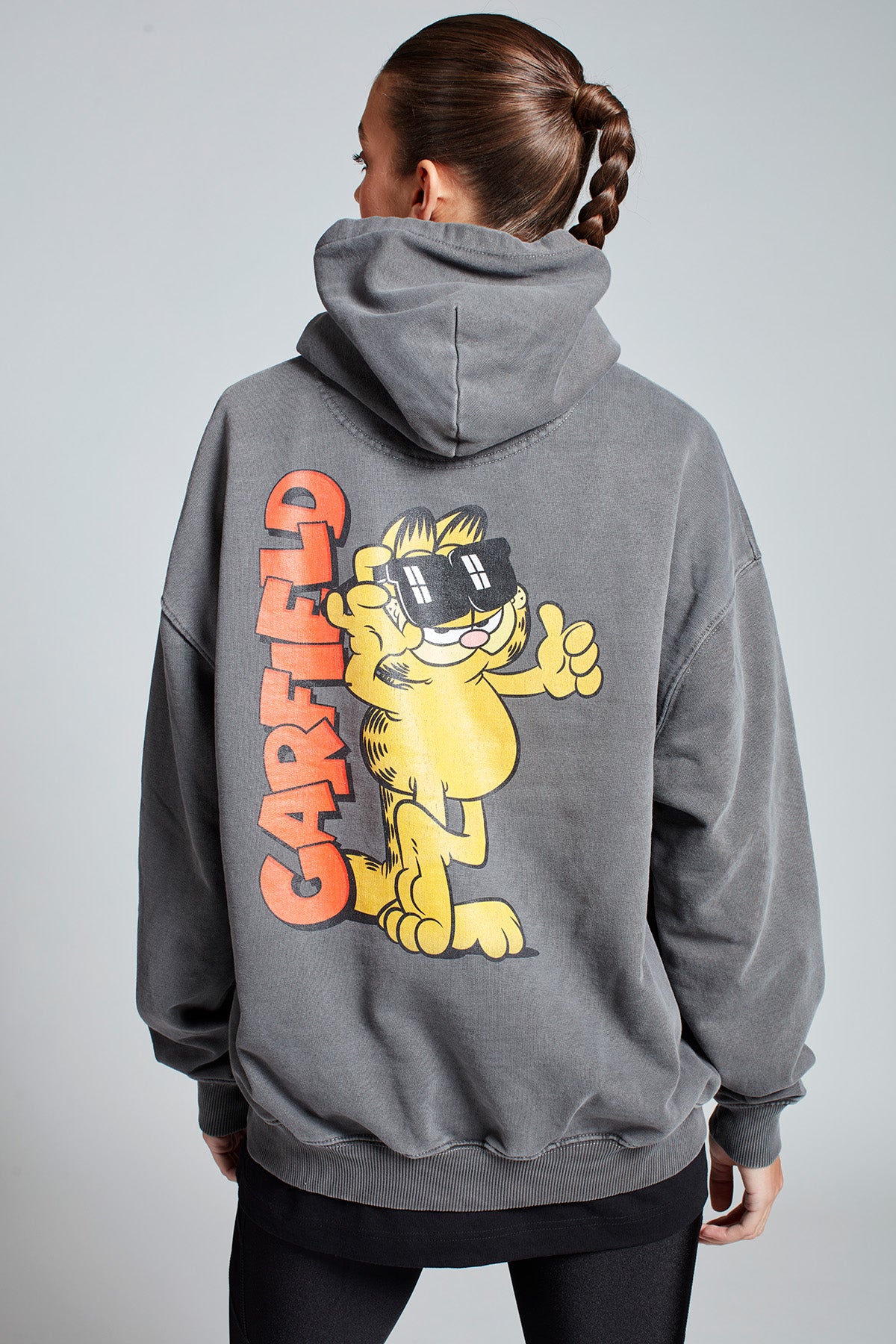 Garfield Just Chilling Hoodie in Washed Grey