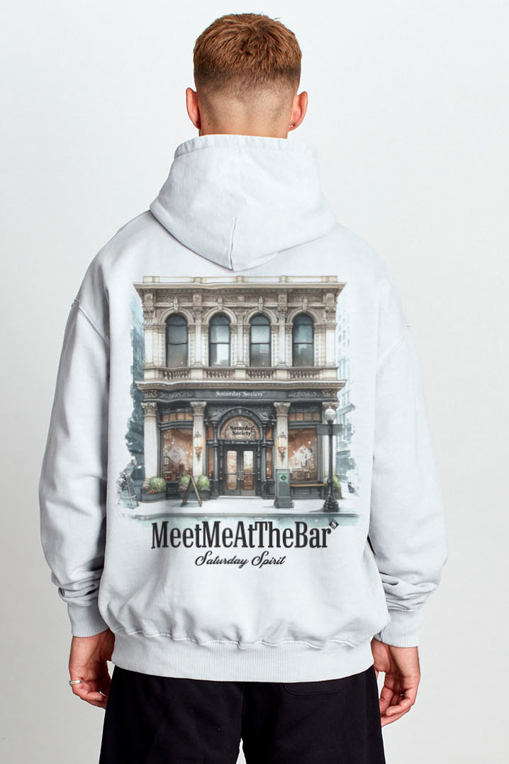 Saturday Society Meet Me At The Bar Hoodie in Cool Grey