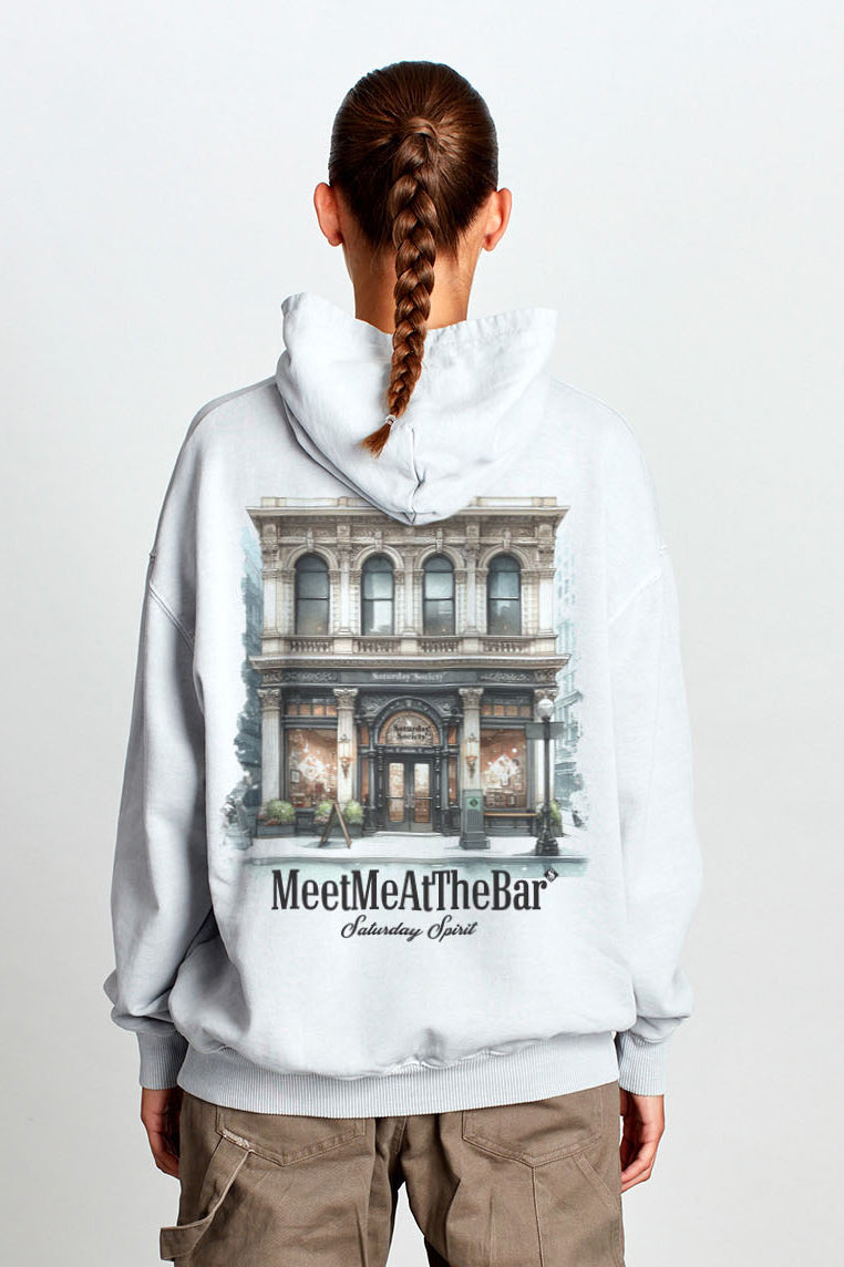 Saturday Society Meet Me At The Bar Hoodie in Cool Grey