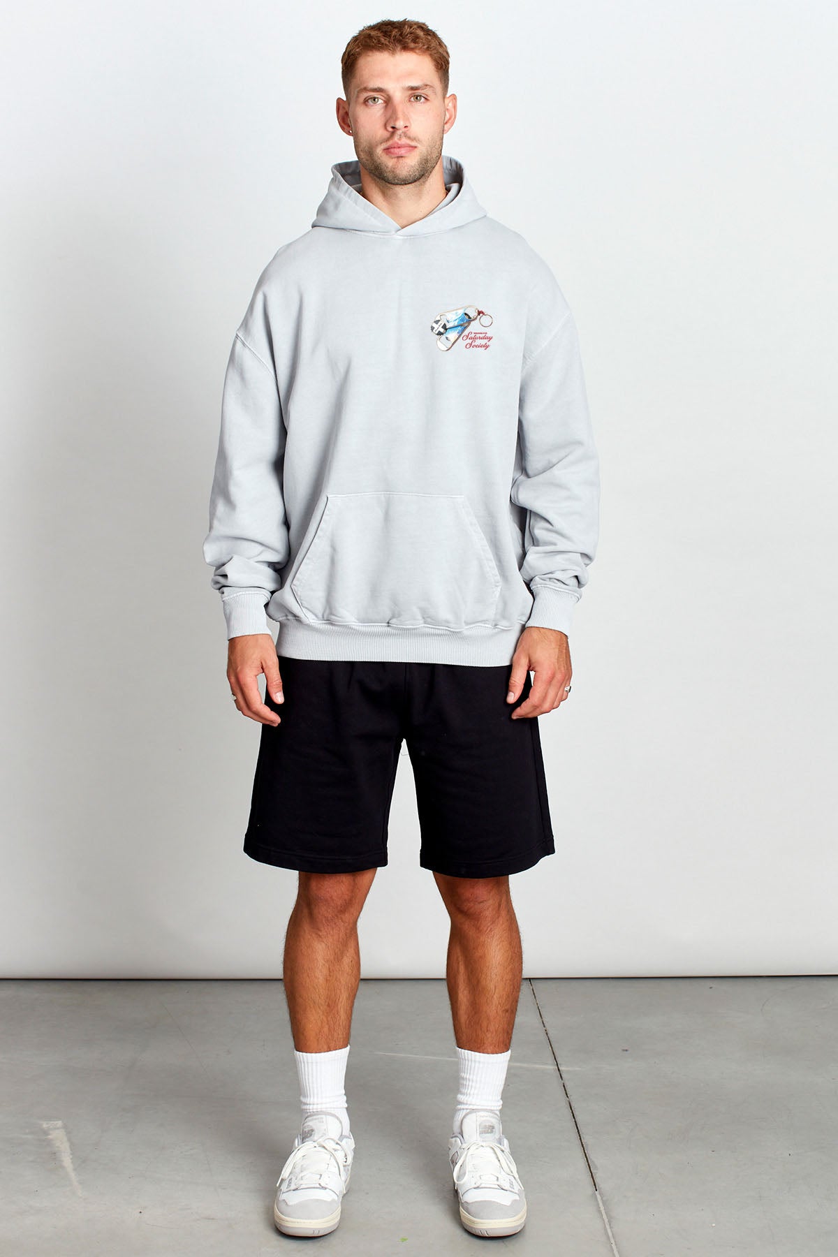 Saturday Society Meet Me At The Bar Hoodie in Cool Grey