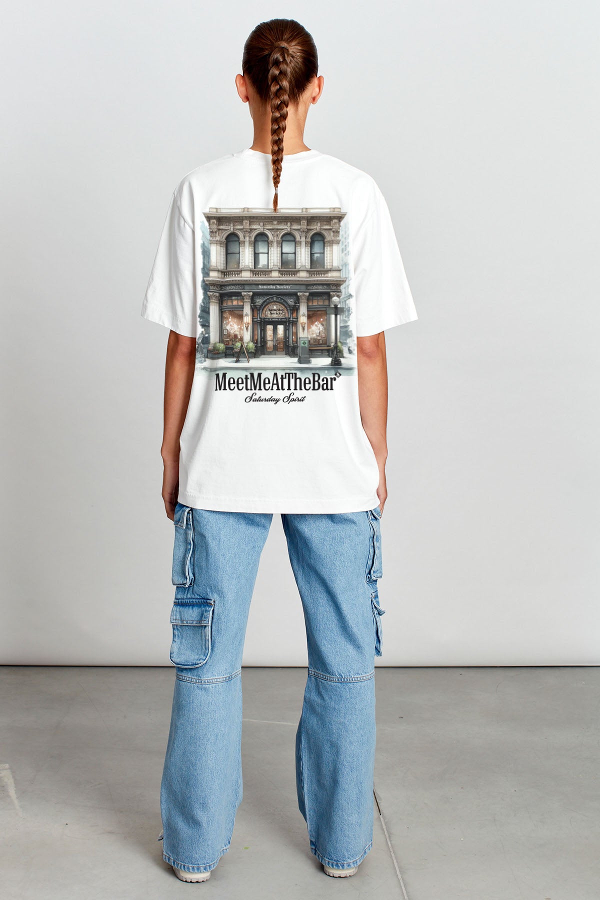 Saturday Society Meet Me At The Bar T-shirt in Vintage White