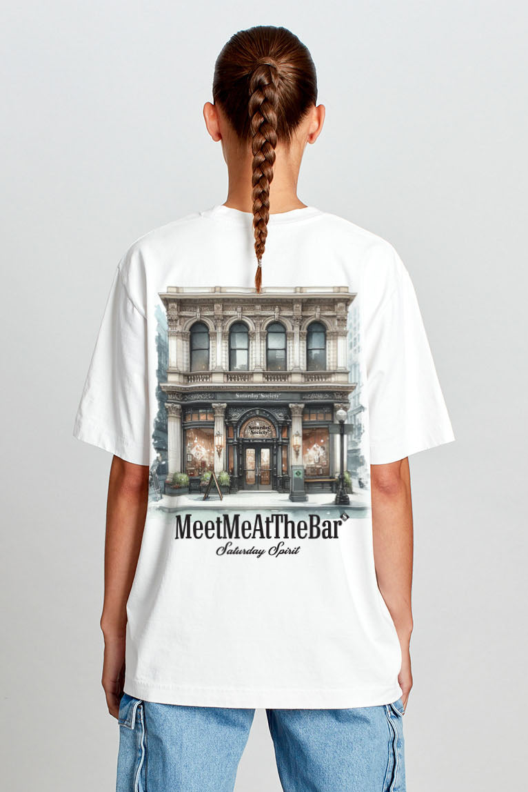 Saturday Society Meet Me At The Bar T-shirt in Vintage White