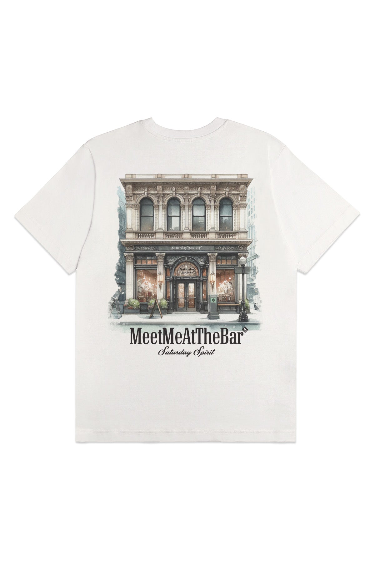 Saturday Society Meet Me At The Bar T-shirt in Vintage White