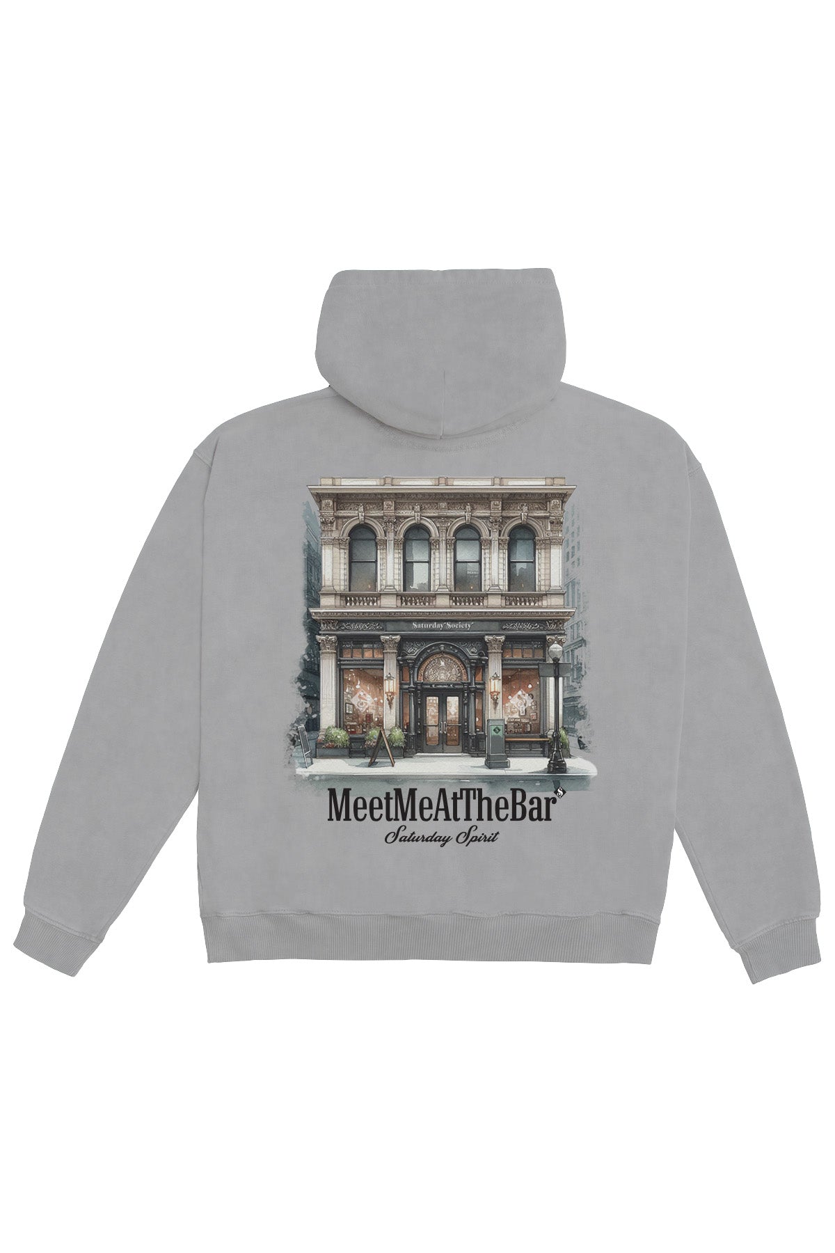 Saturday Society Meet Me At The Bar Hoodie in Cool Grey