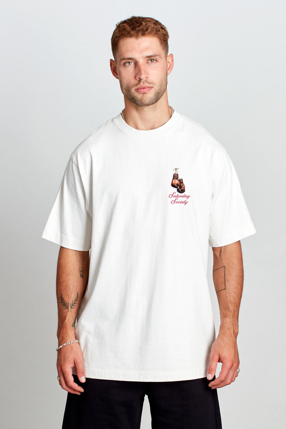 Saturday Society Meet Me At The Gym T-shirt in Vintage White