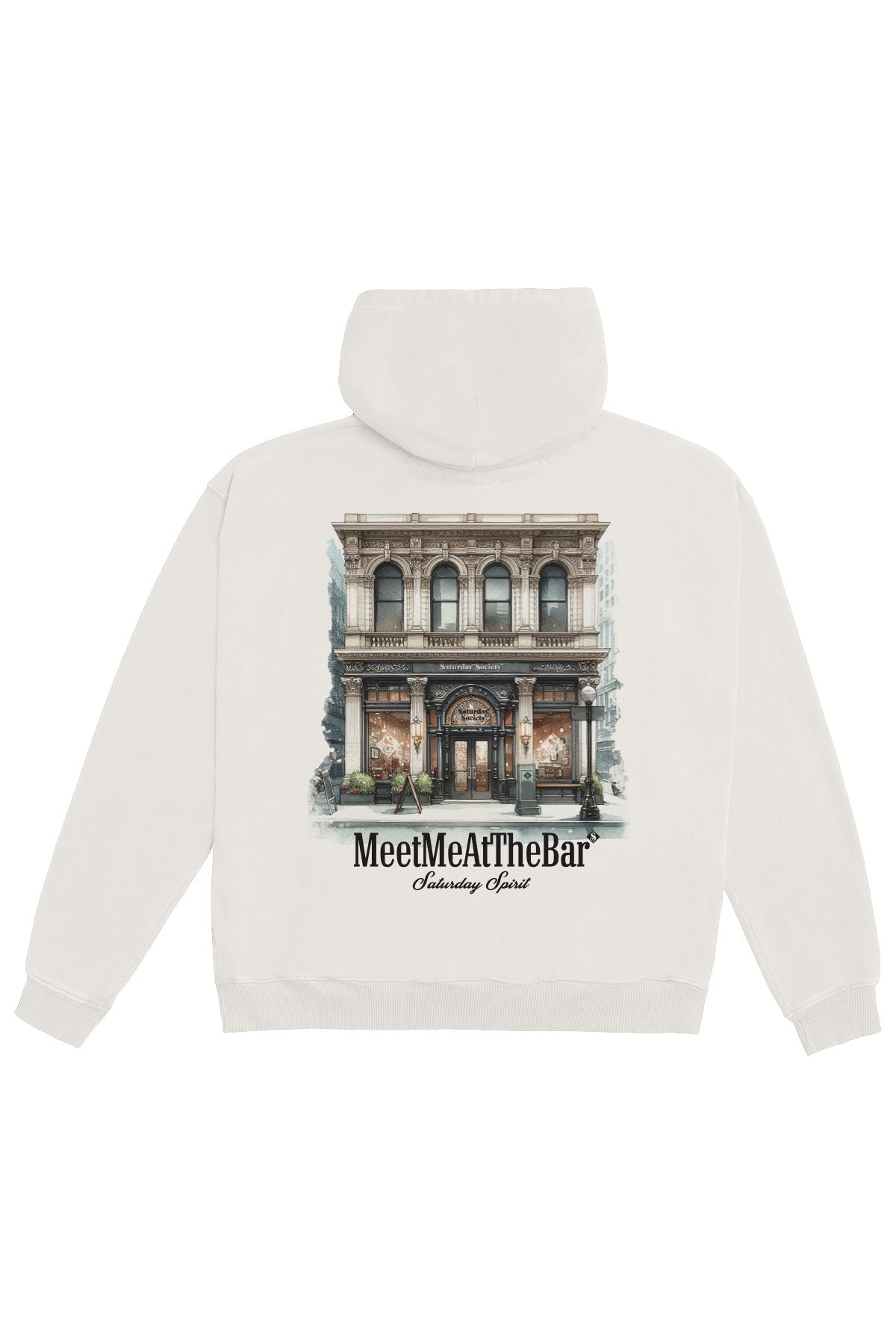 Saturday Society Meet Me At The Bar Hoodie in Vintage White