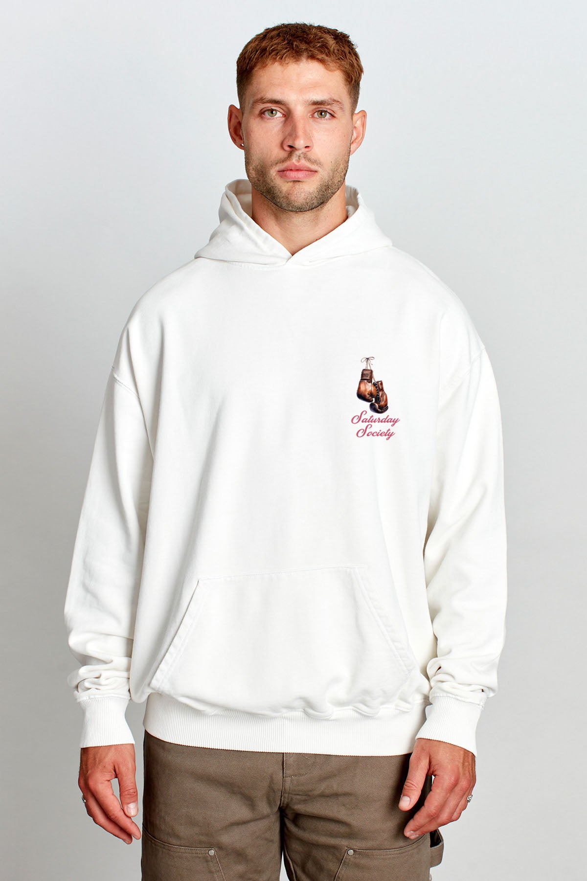 Saturday Society Meet Me At The Gym Hoodie in Vintage White