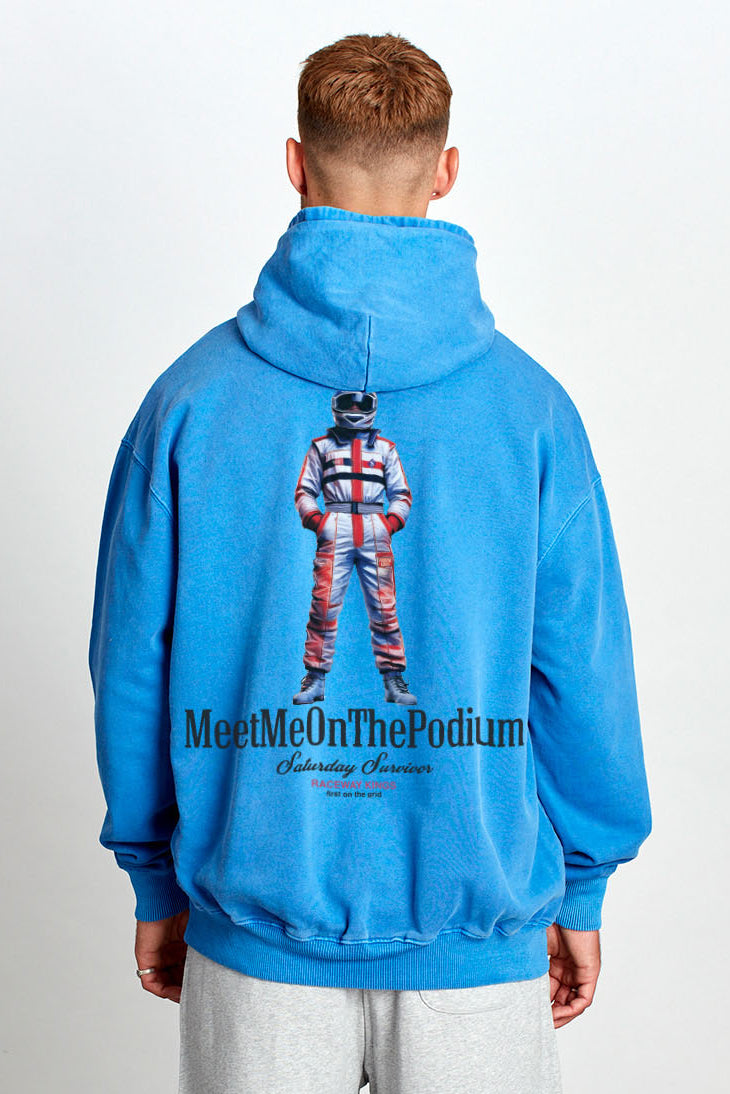 Saturday Society Meet Me On The Podium Hoodie in Federal Blue