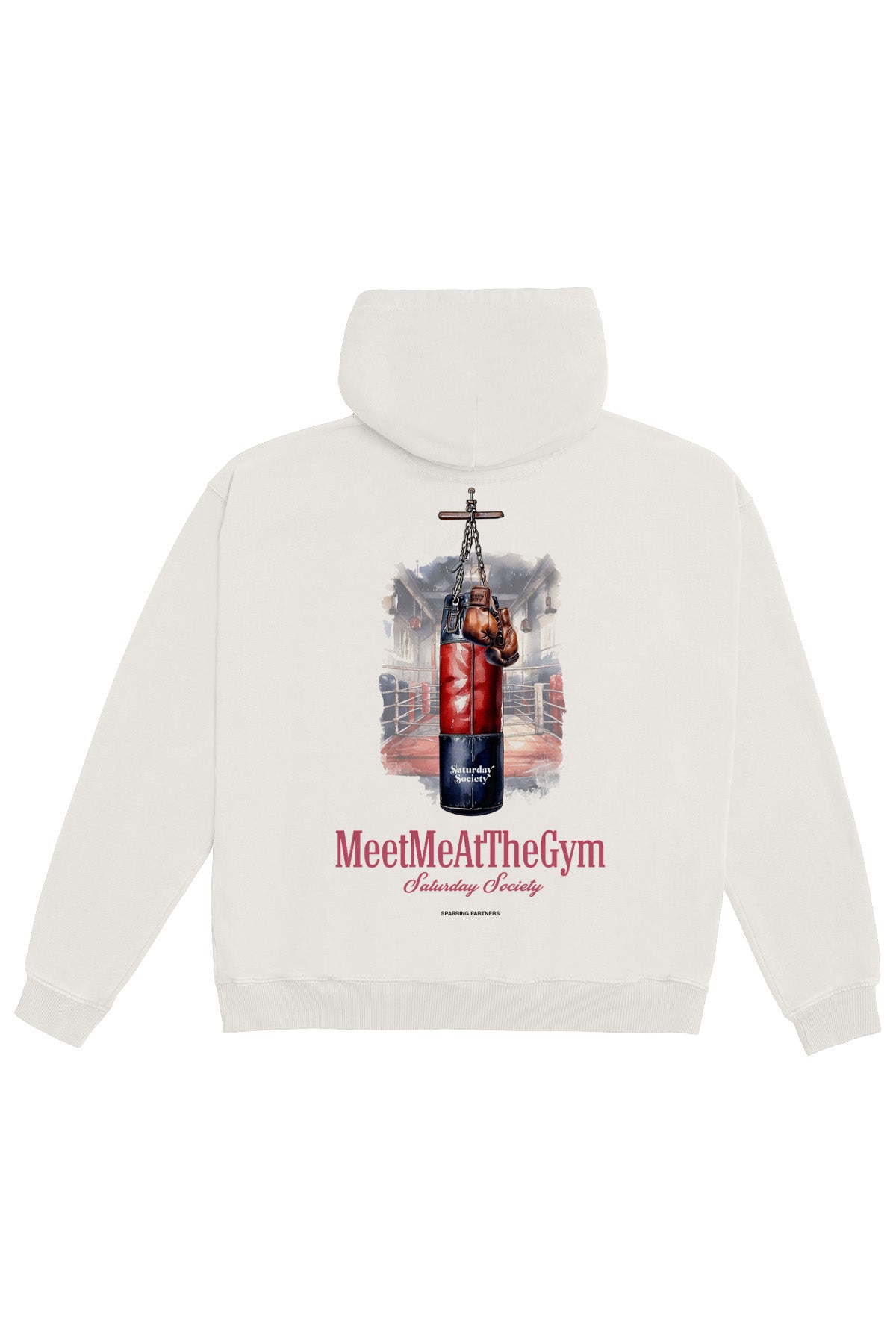 Saturday Society Meet Me At The Gym Hoodie in Vintage White