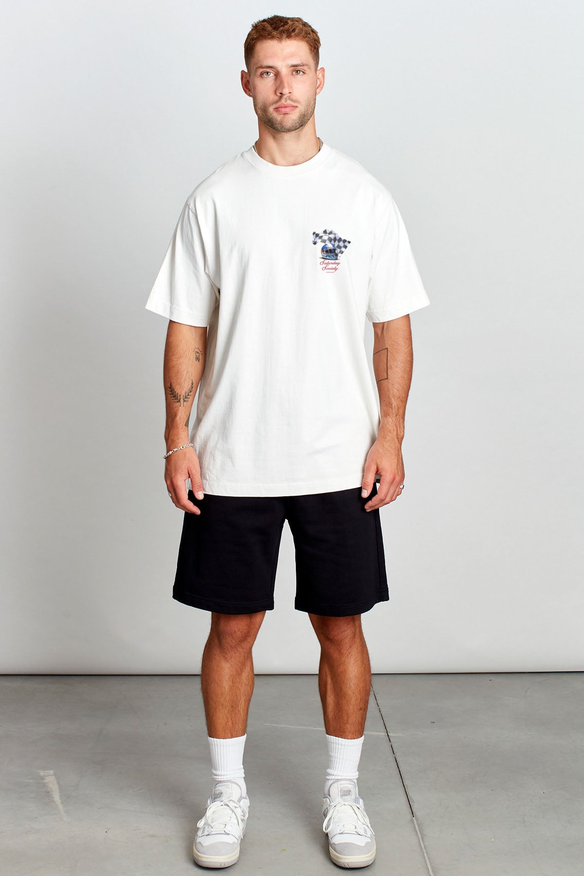 Saturday Society Meet Me On The Podium T-shirt in Vintage White