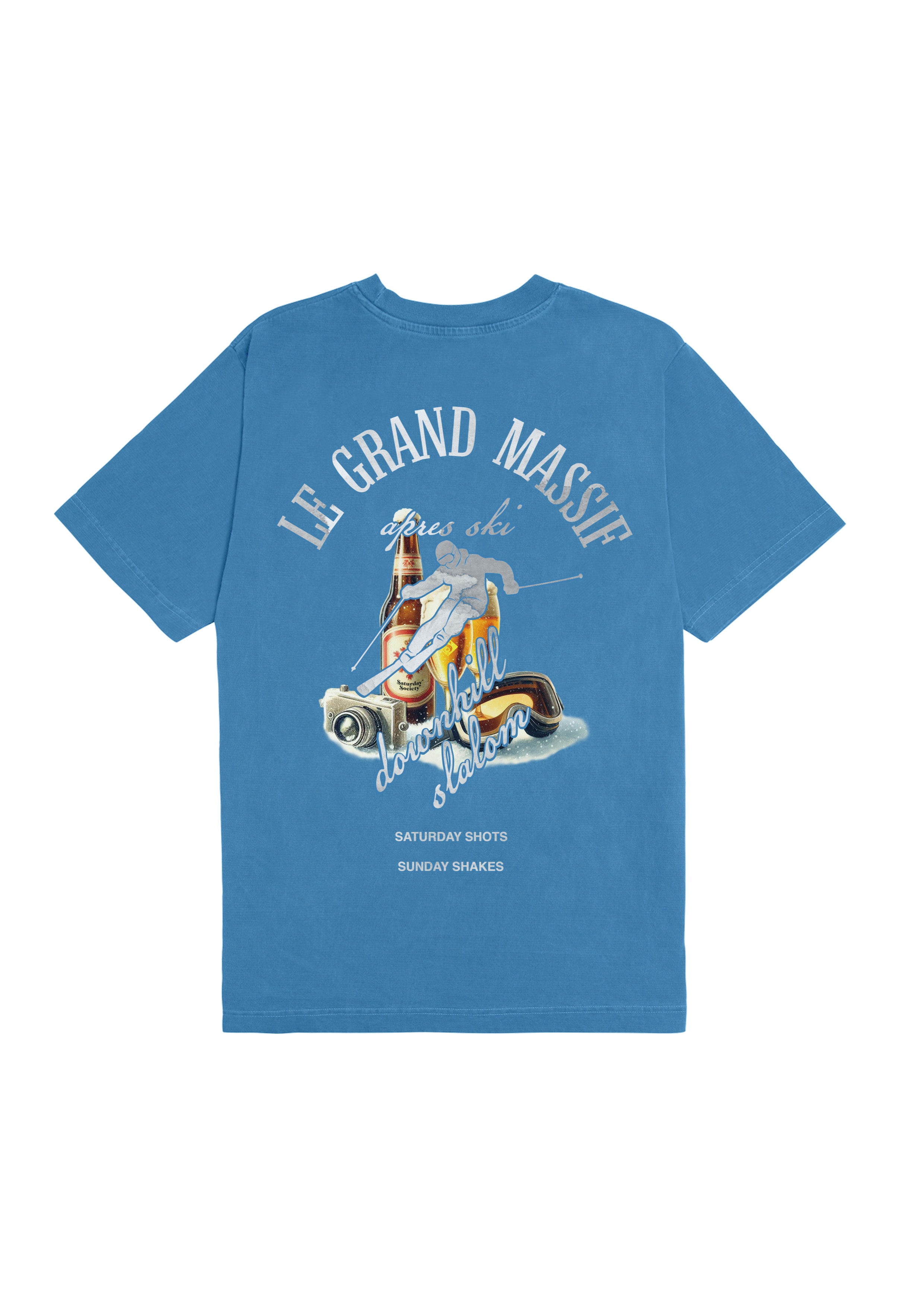 Saturday Society Le Grand Massif T-shirt in Federal Blue