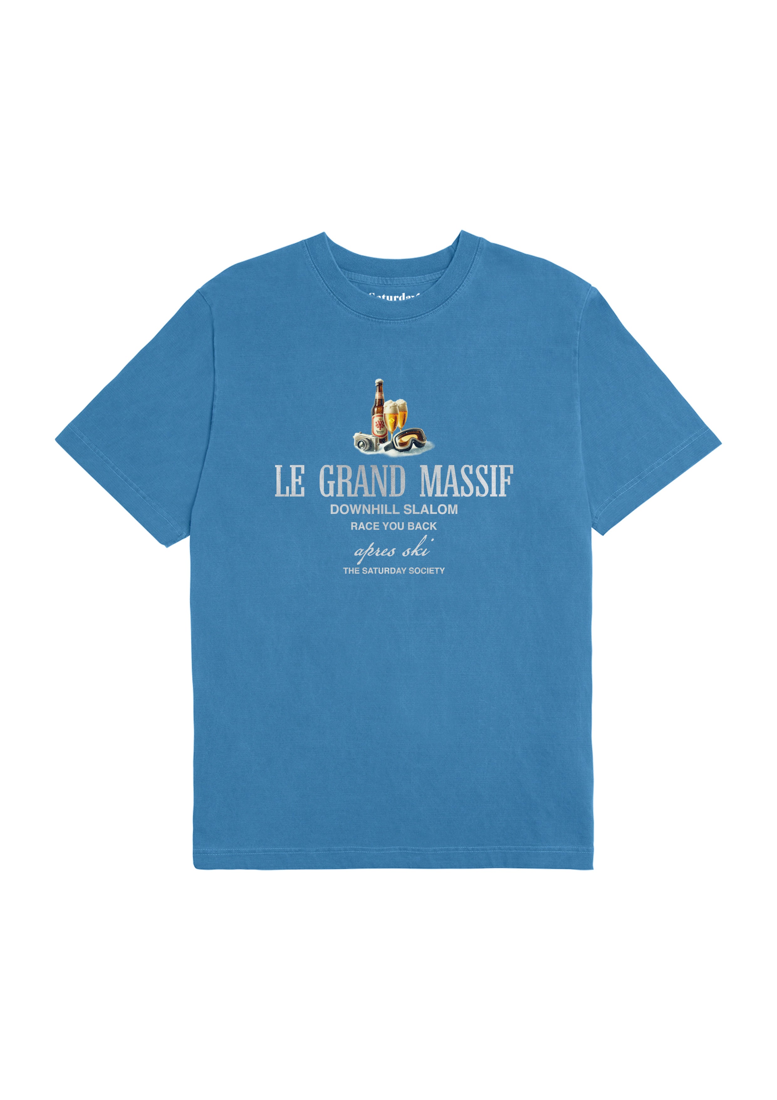 Saturday Society Le Grand Massif T-shirt in Federal Blue