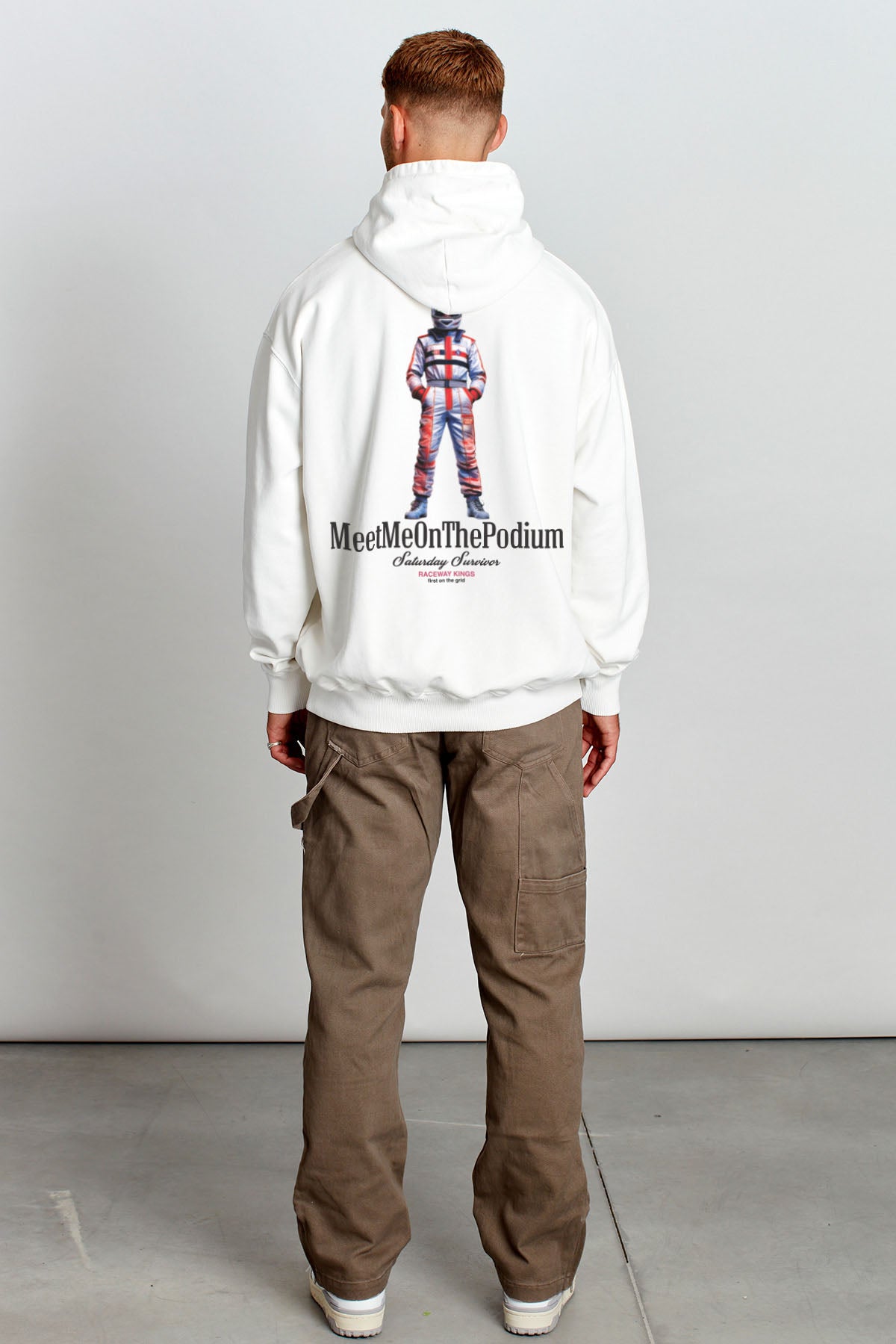 Saturday Society Meet Me On The Podium Hoodie in Vintage White