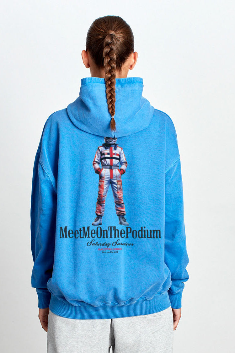 Saturday Society Meet Me On The Podium Hoodie in Federal Blue