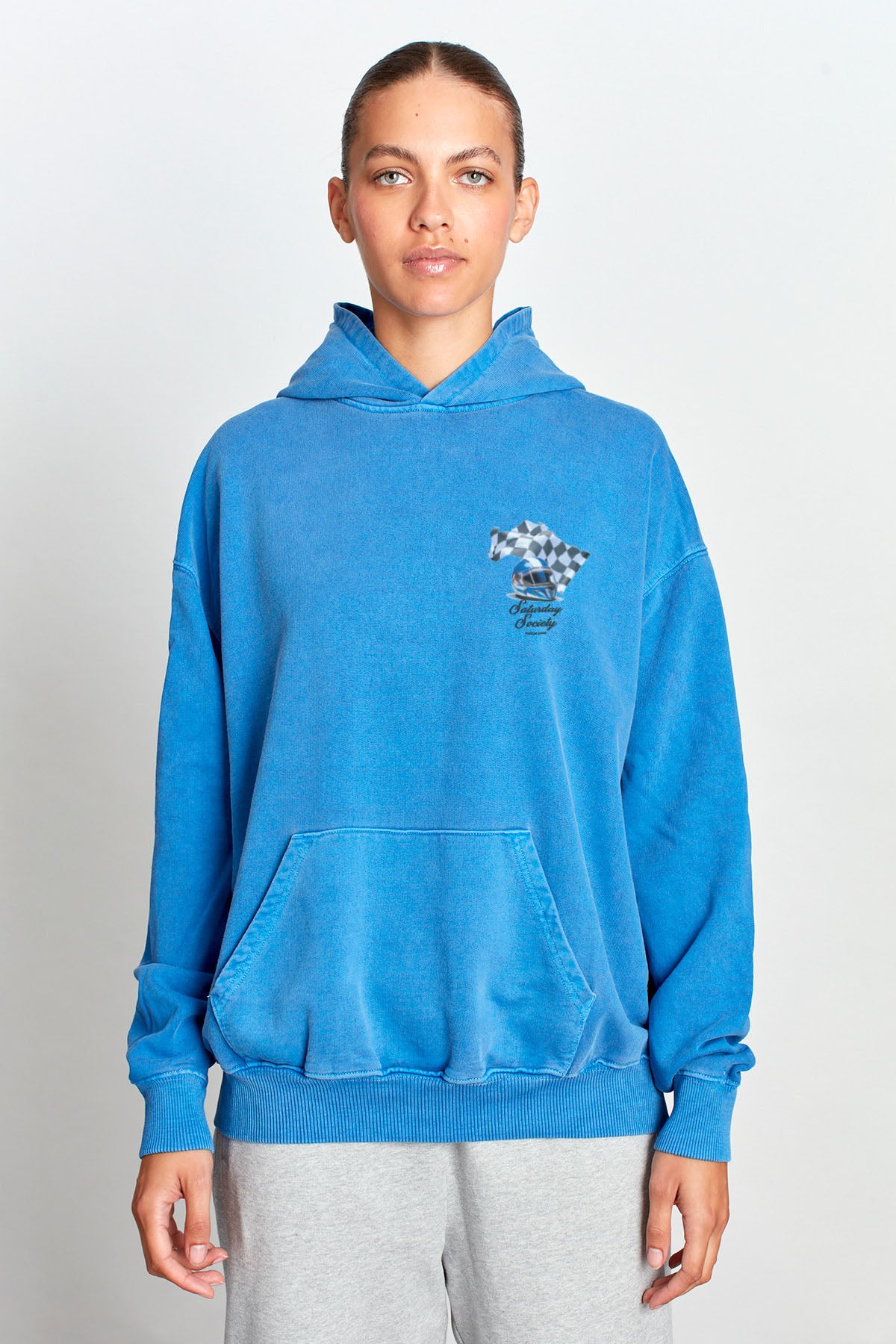 Saturday Society Meet Me On The Podium Hoodie in Federal Blue