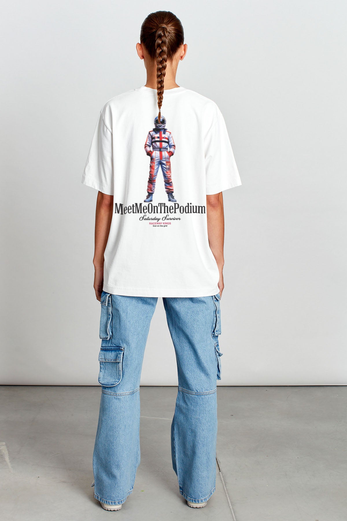 Saturday Society Meet Me On The Podium T-shirt in Vintage White