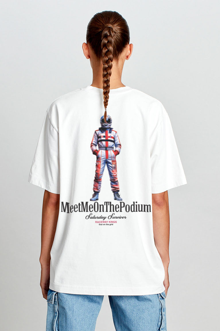 Saturday Society Meet Me On The Podium T-shirt in Vintage White