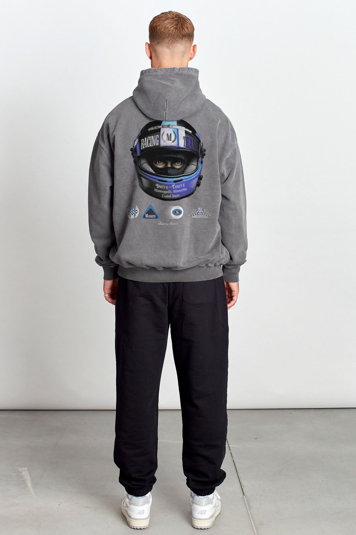 Saturday Society Minneapolis Racing Hoodie in Washed Grey