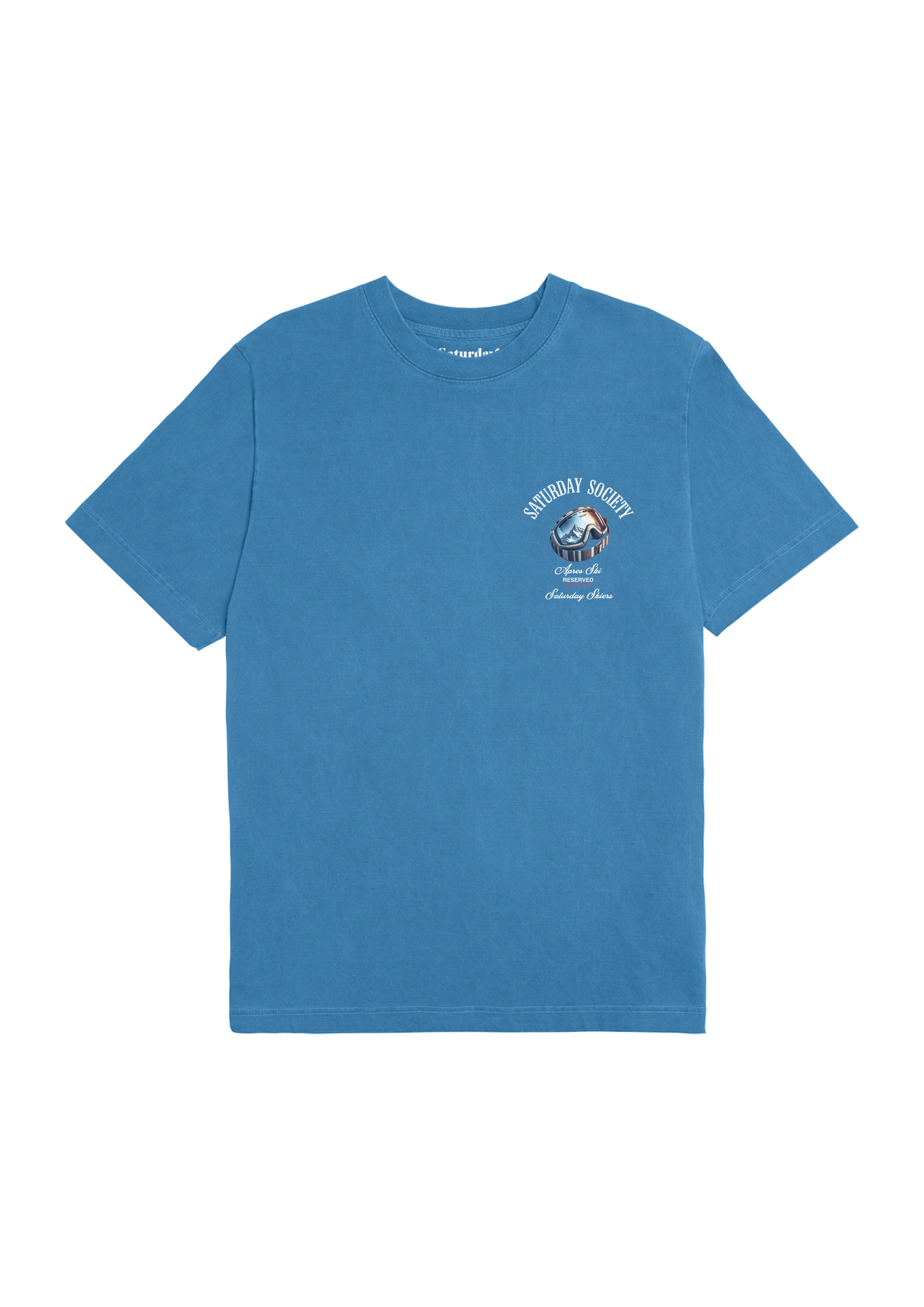 Saturday Society Meet Me On The Slopes T-shirt in Federal Blue