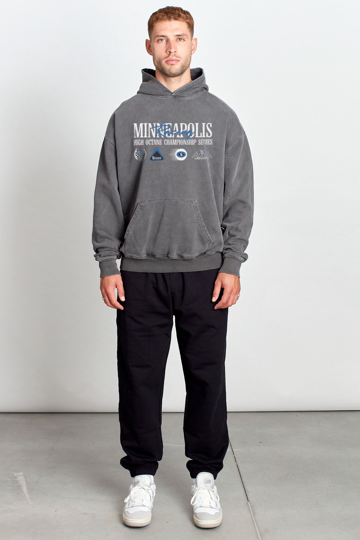 Saturday Society Minneapolis Racing Hoodie in Washed Grey