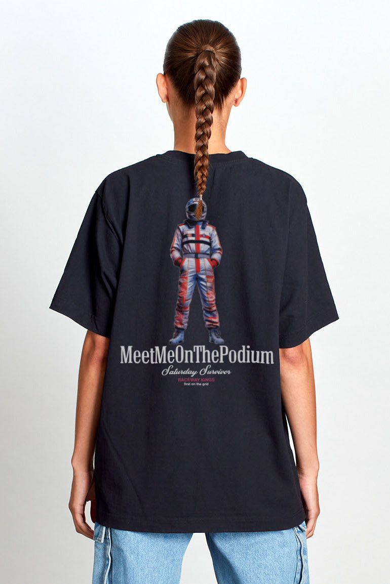 Saturday Society Meet Me On The Podium T-shirt in Black