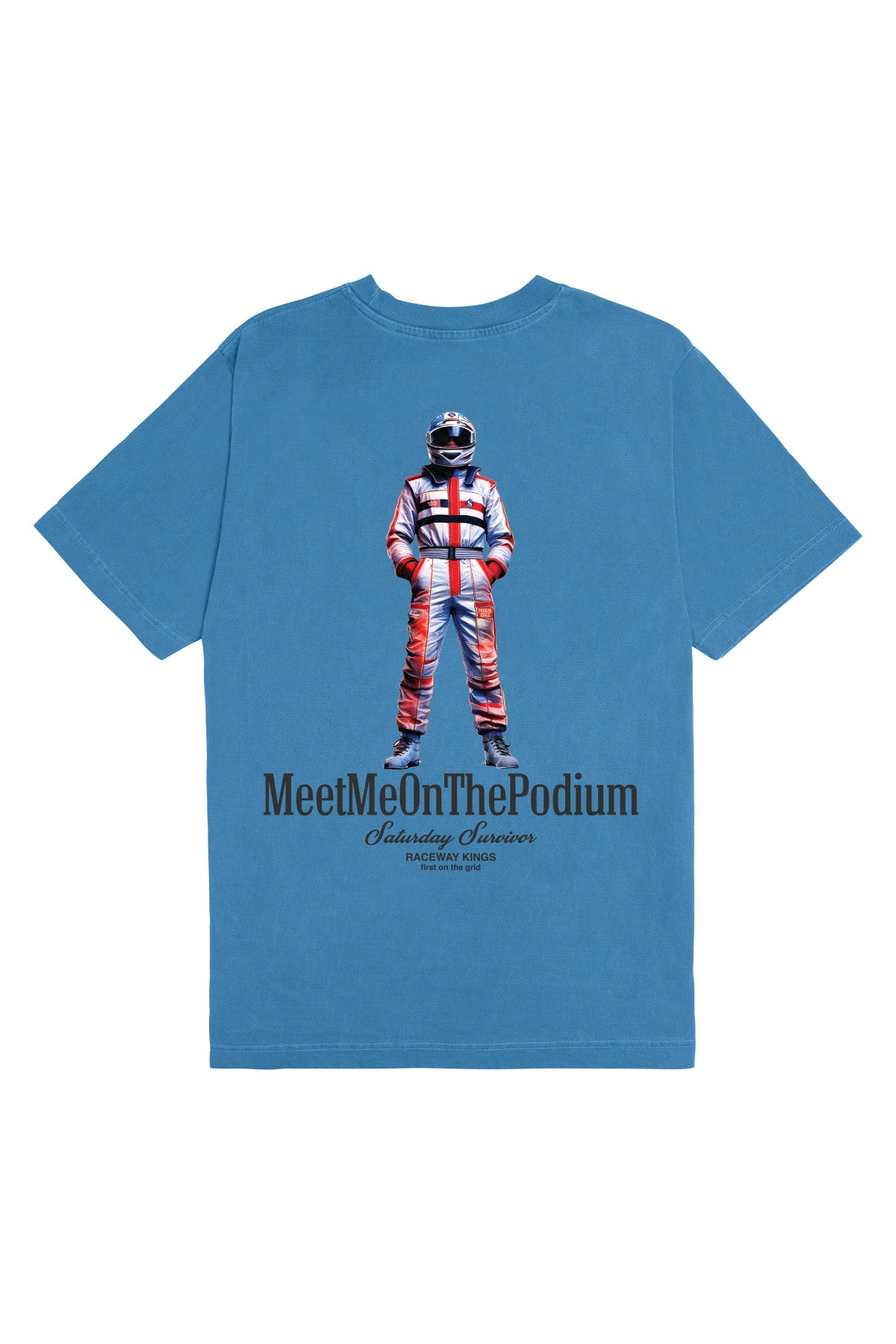 Saturday Society Meet Me On The Podium T-shirt in Federal Blue