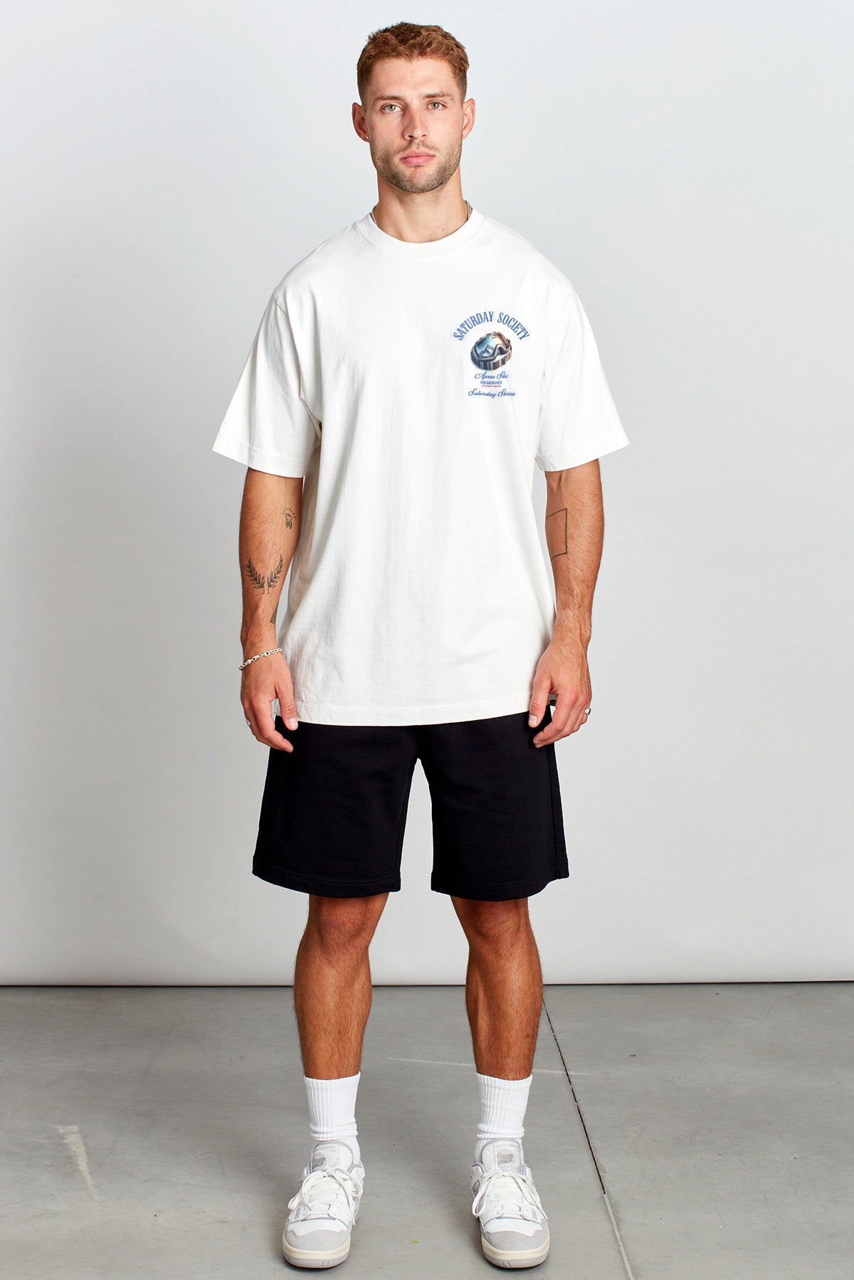 Saturday Society Meet Me On The Slopes T-shirt in Vintage White