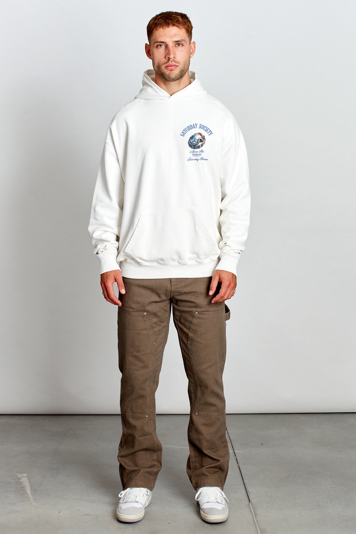 Saturday Society Meet Me On The Slopes Hoodie in Vintage White