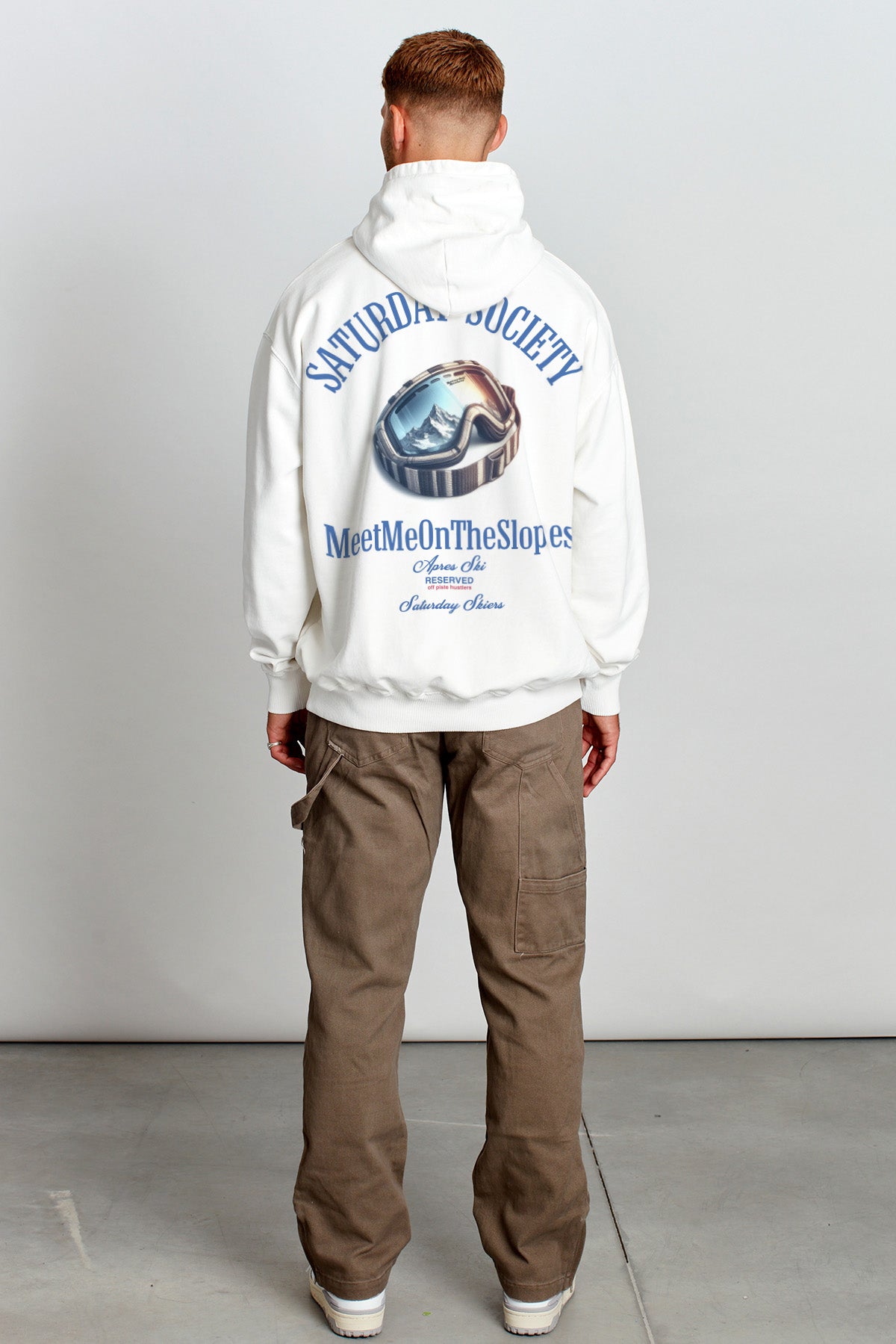 Saturday Society Meet Me On The Slopes Hoodie in Vintage White