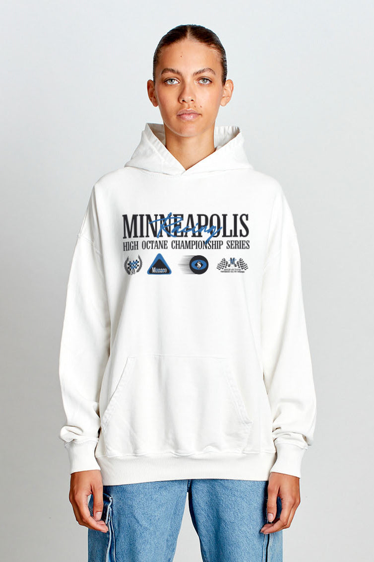 Saturday Society Minneapolis Racing Hoodie in Vintage White