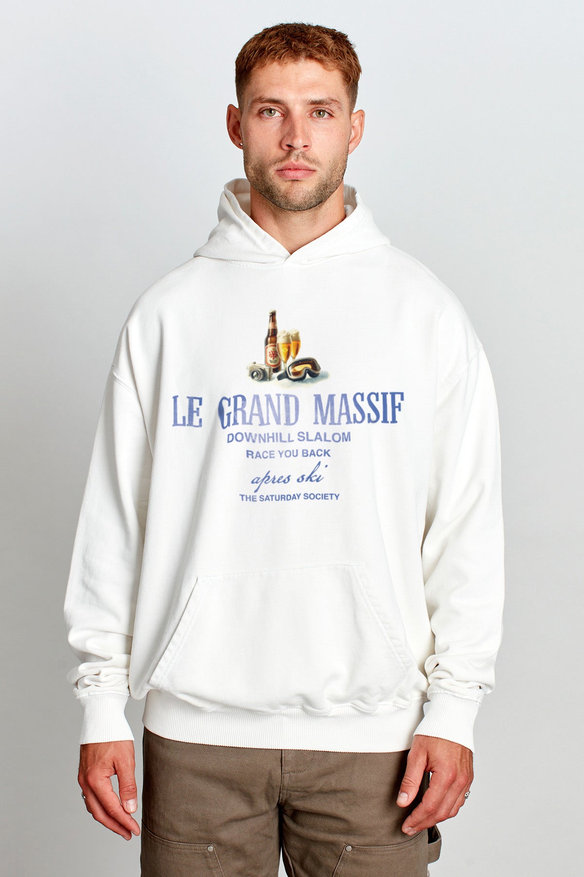 Saturday Society Le Grand Massif Hoodie in Vintage White