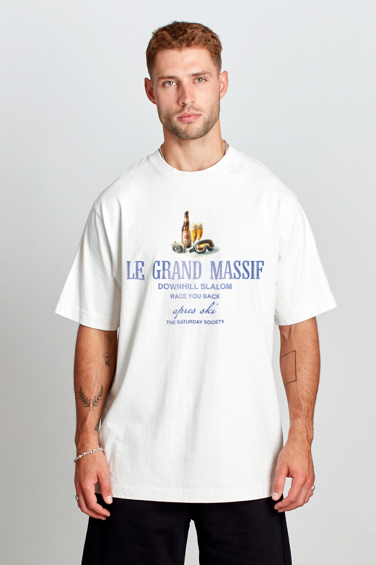 Saturday Society Le Grand Massif T-shirt in Vintage White