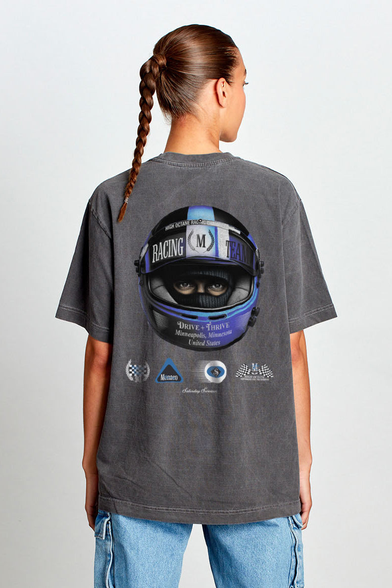 Saturday Society Minneapolis Racing T-shirt in Washed Grey