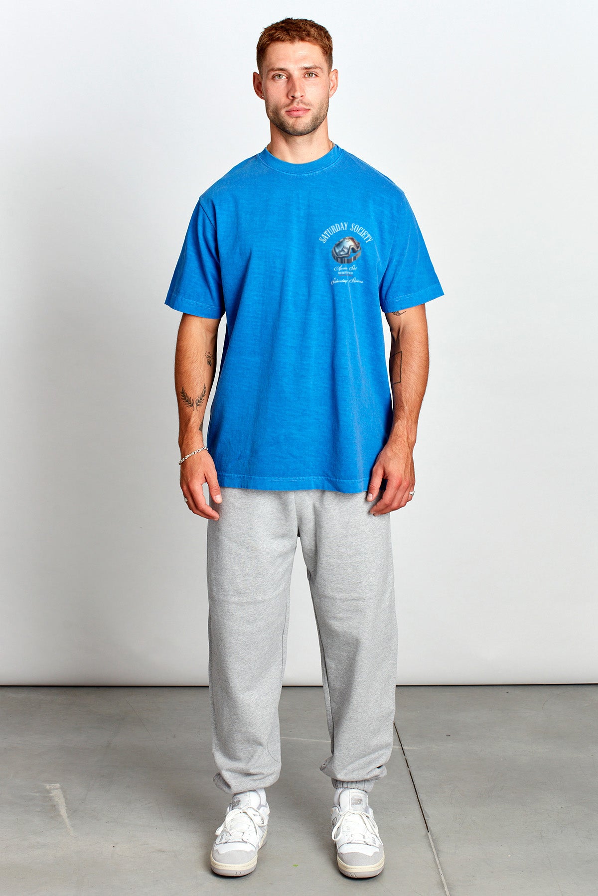 Saturday Society Meet Me On The Slopes T-shirt in Federal Blue