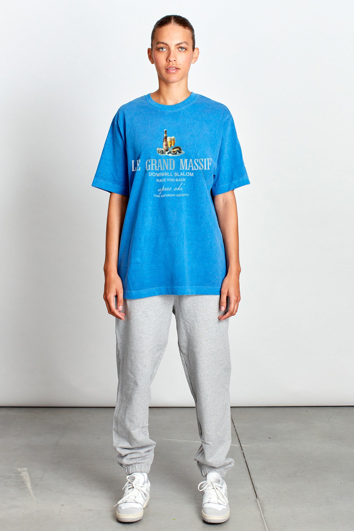 Saturday Society Le Grand Massif T-shirt in Federal Blue