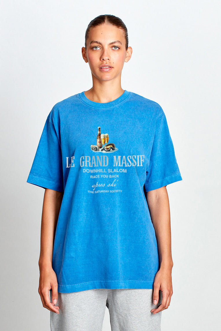 Saturday Society Le Grand Massif T-shirt in Federal Blue