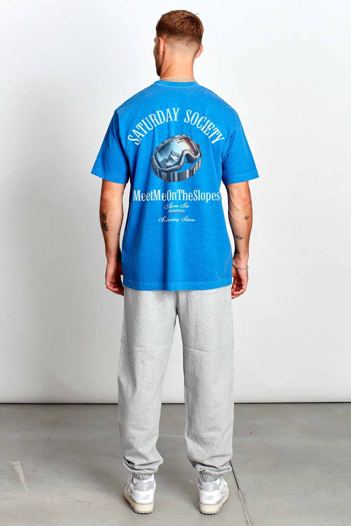 Saturday Society Meet Me On The Slopes T-shirt in Federal Blue