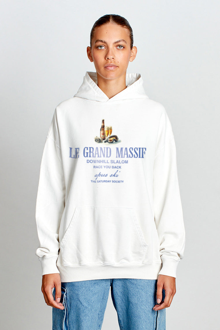 Saturday Society Le Grand Massif Hoodie in Vintage White