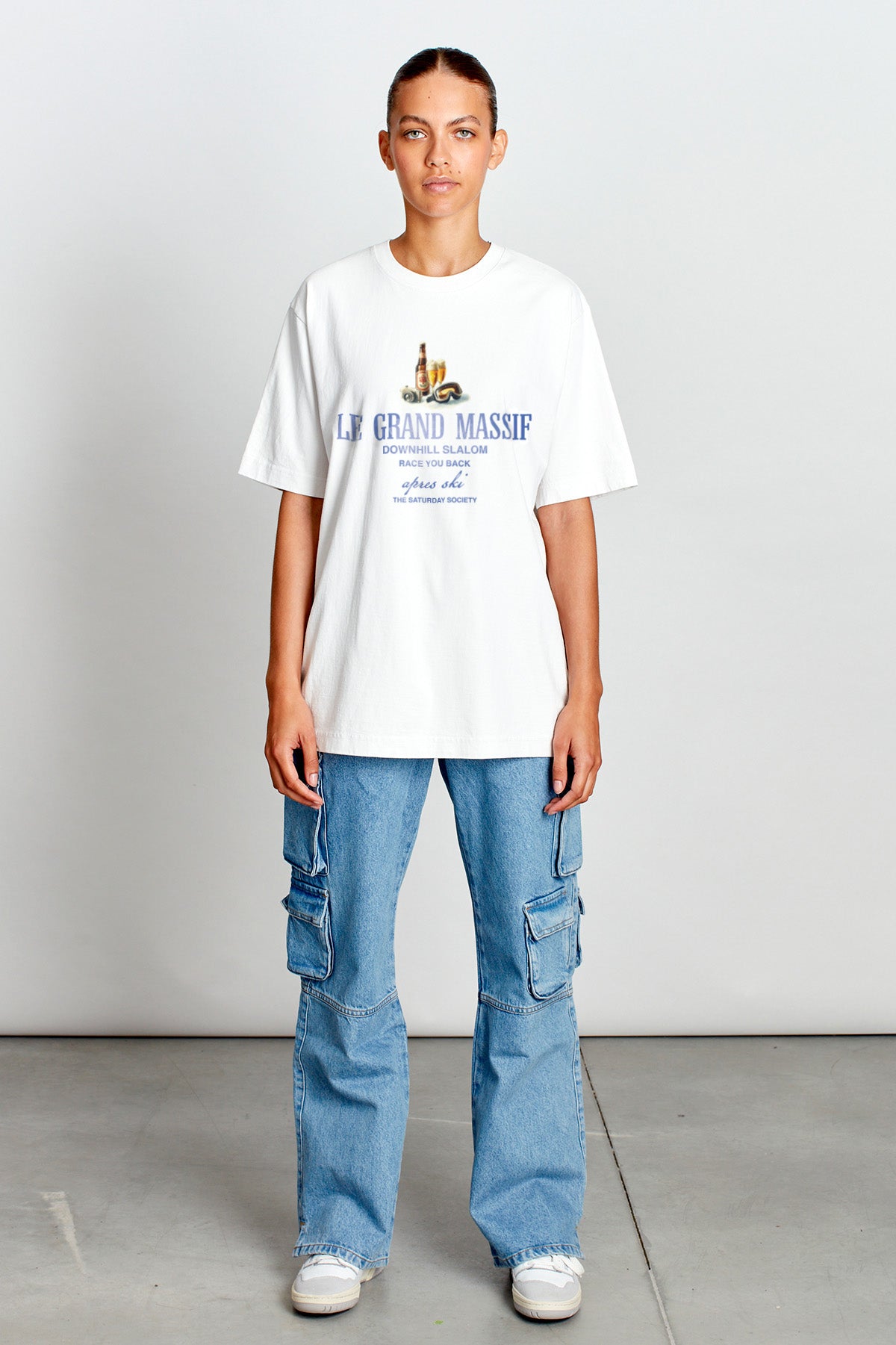 Saturday Society Le Grand Massif T-shirt in Vintage White