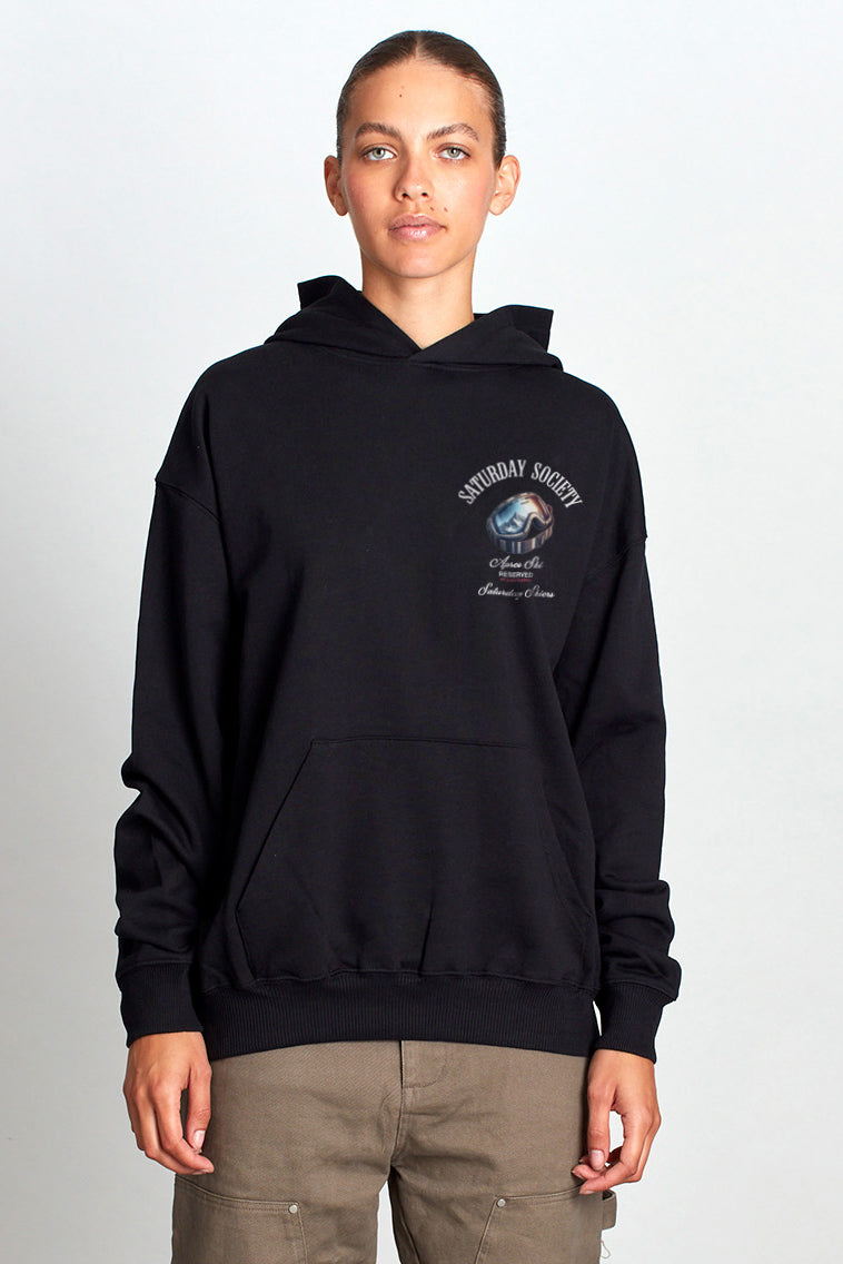 Saturday Society Meet Me On The Slopes Hoodie in Black