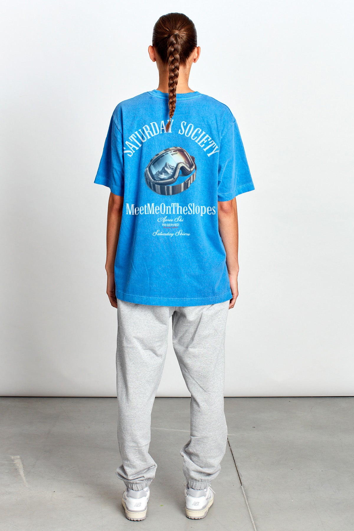 Saturday Society Meet Me On The Slopes T-shirt in Federal Blue