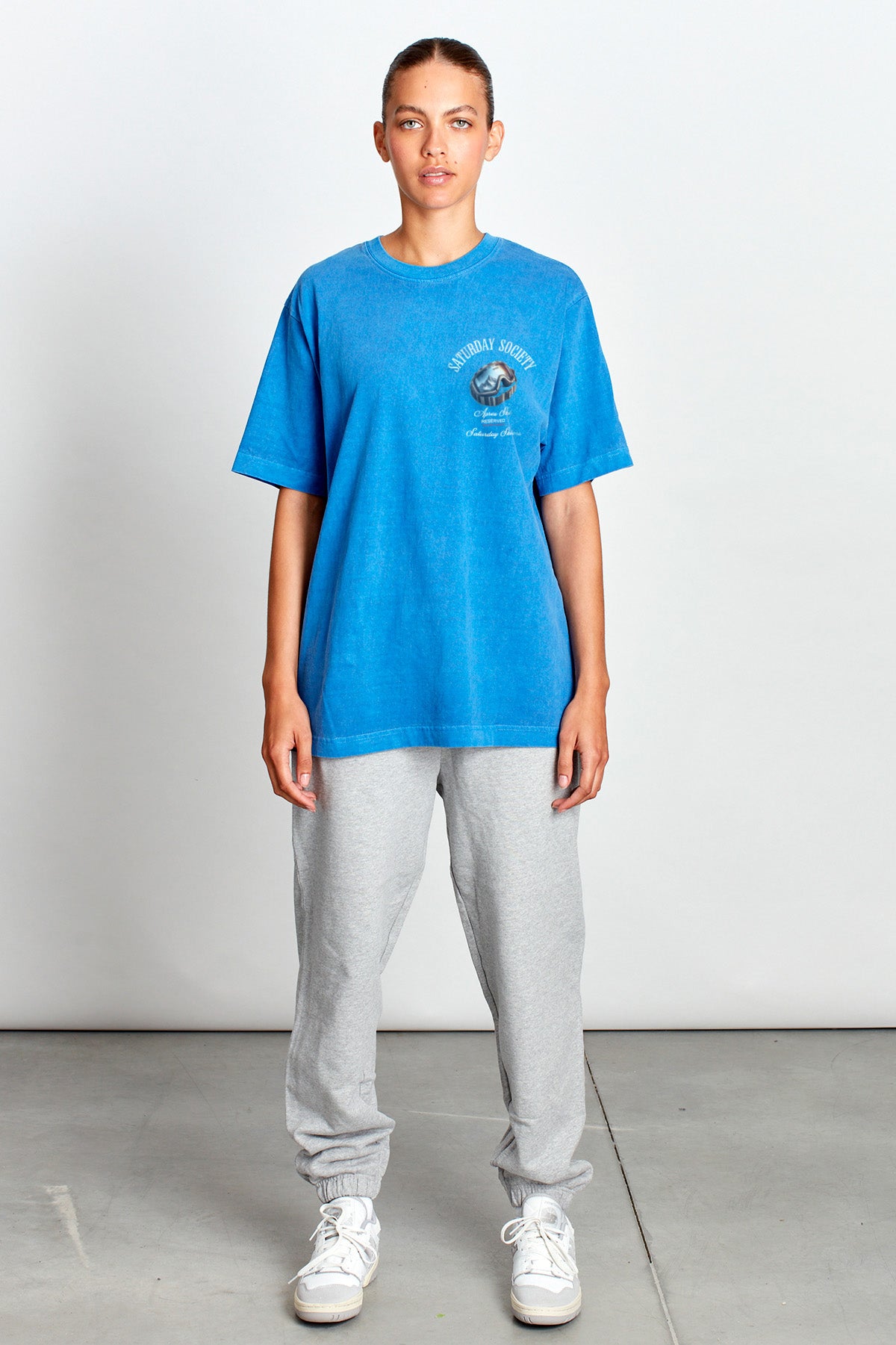 Saturday Society Meet Me On The Slopes T-shirt in Federal Blue