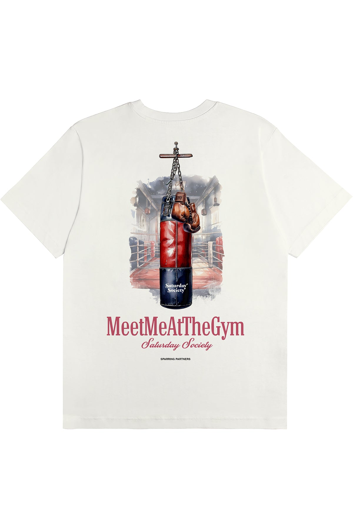 Saturday Society Meet Me At The Gym T-shirt in Vintage White