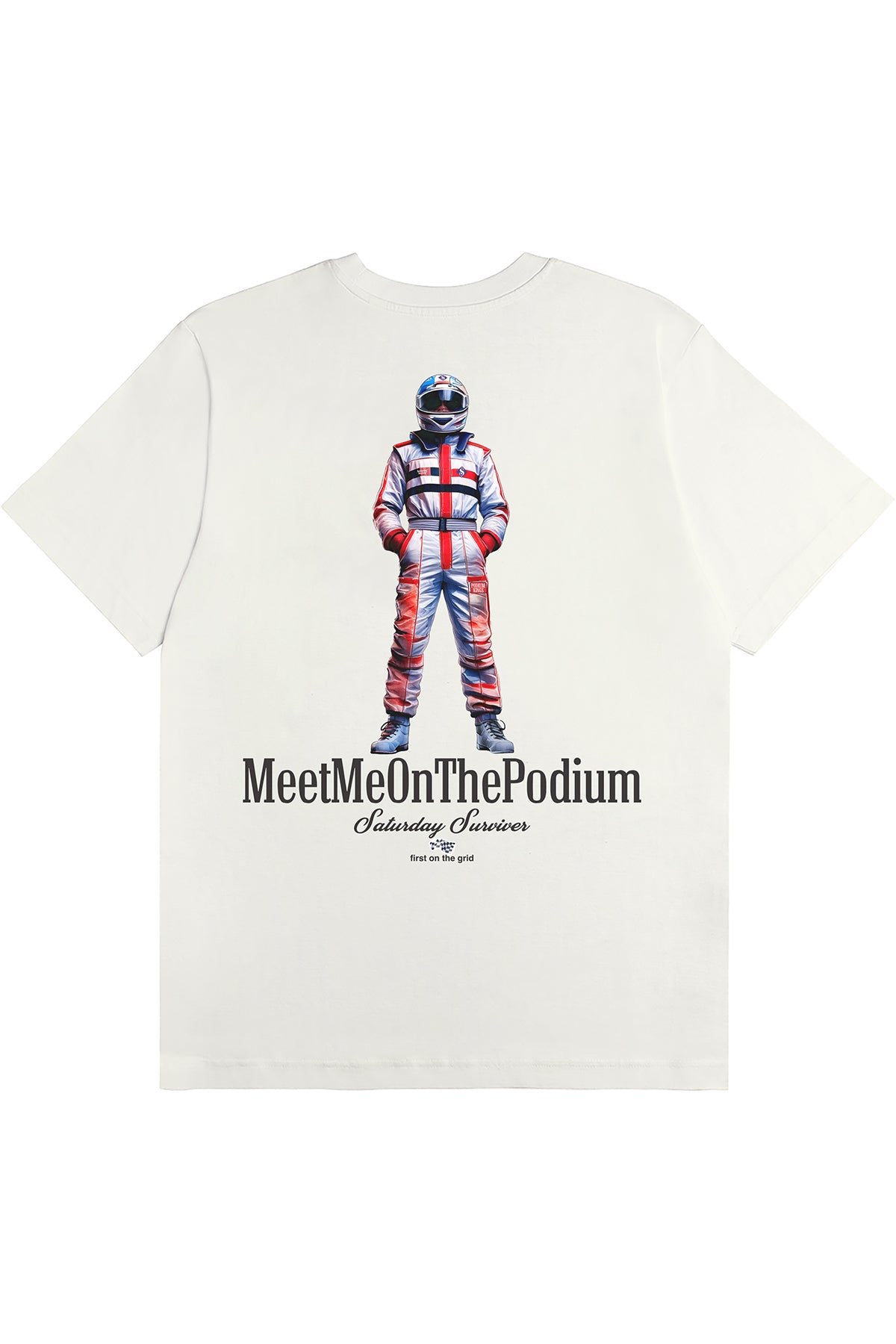 Saturday Society Meet Me On The Podium T-shirt in Vintage White