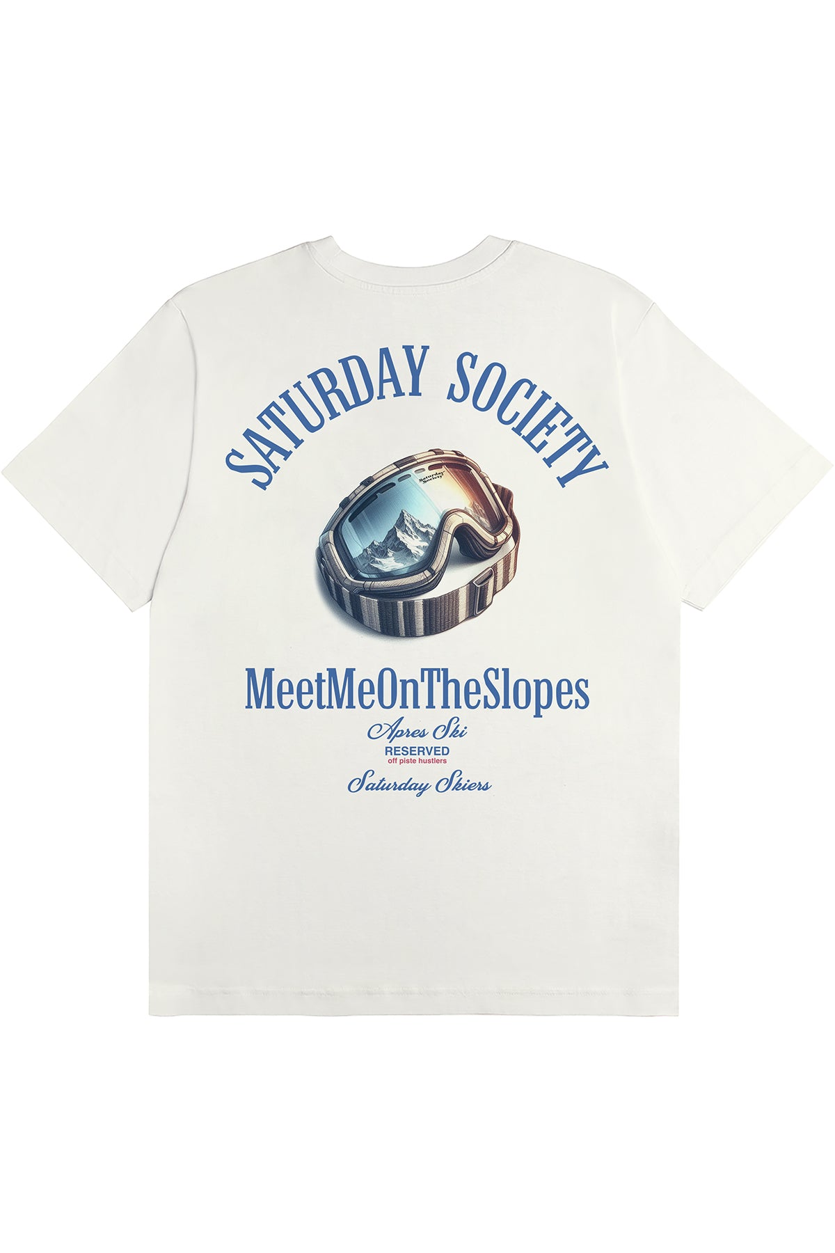 Saturday Society Meet Me On The Slopes T-shirt in Vintage White