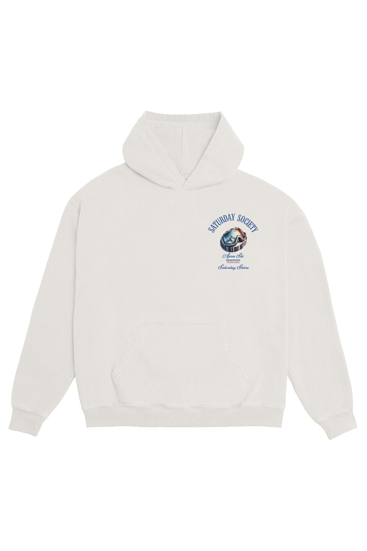 Saturday Society Meet Me On The Slopes Hoodie in Vintage White