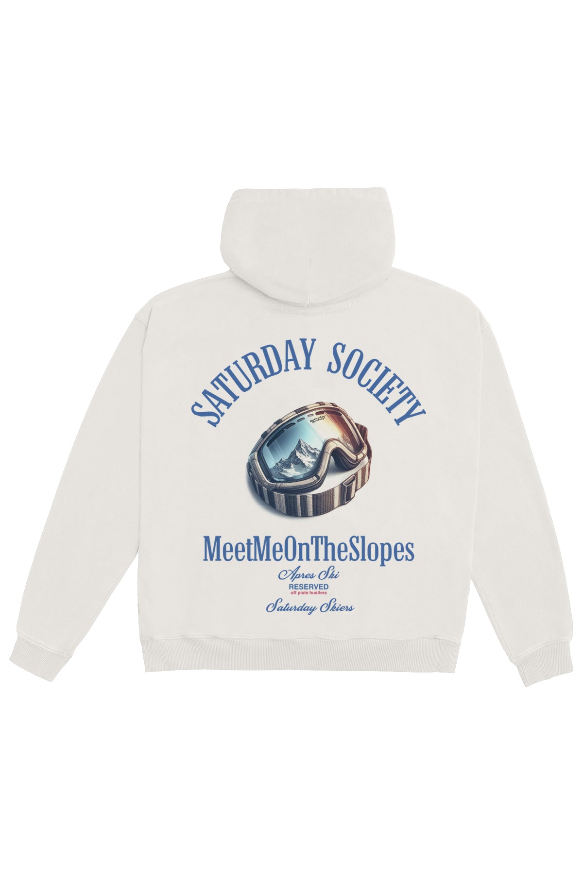 Saturday Society Meet Me On The Slopes Hoodie in Vintage White