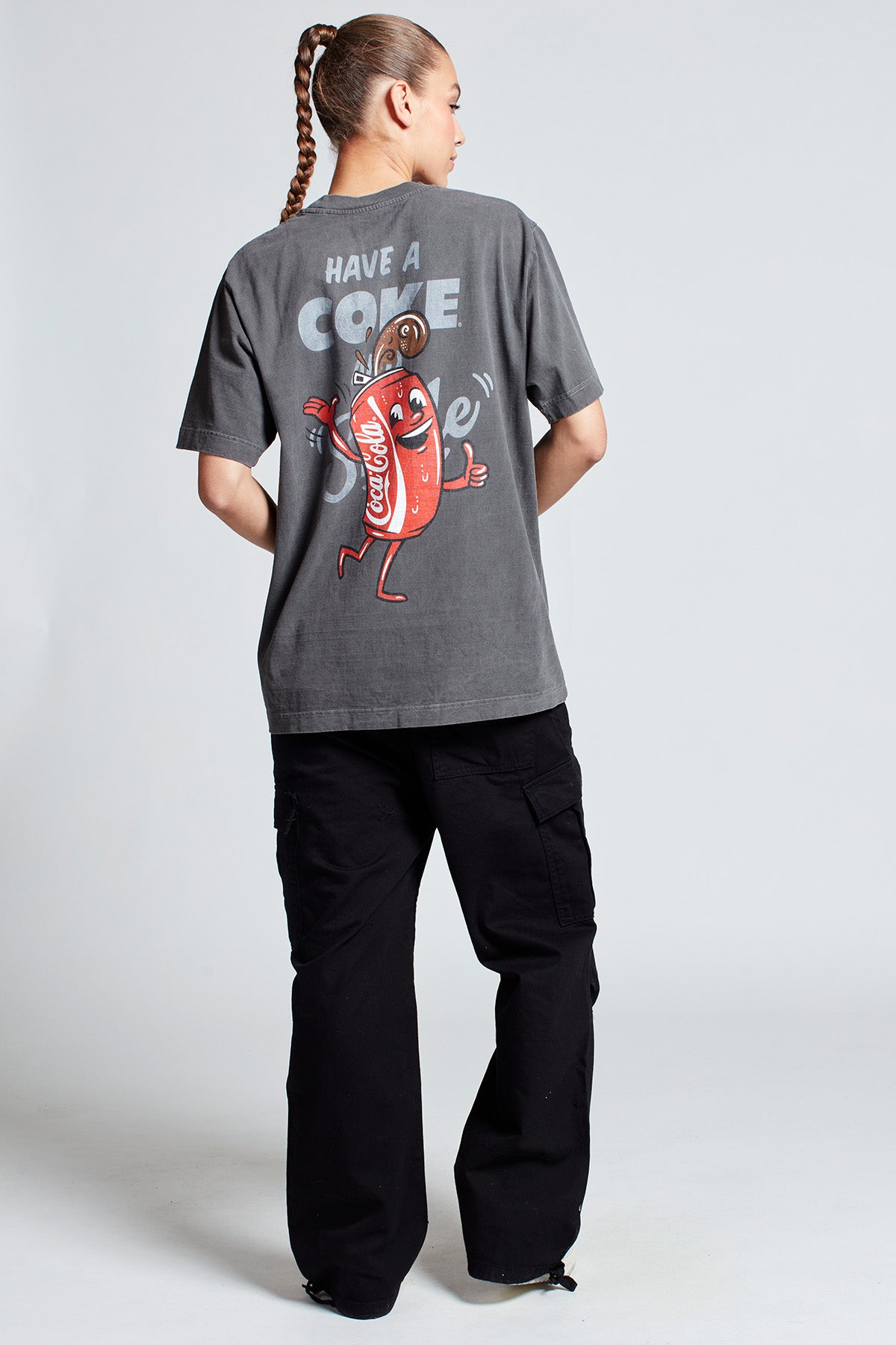 Coca-Cola Smile T-shirt in Washed Grey